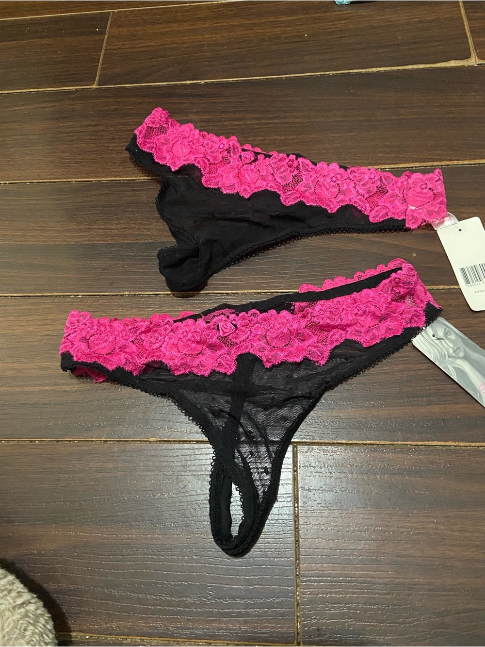 Evie Black Lace  Mesh Panties 2 Pc Women’s Sz: 10-12